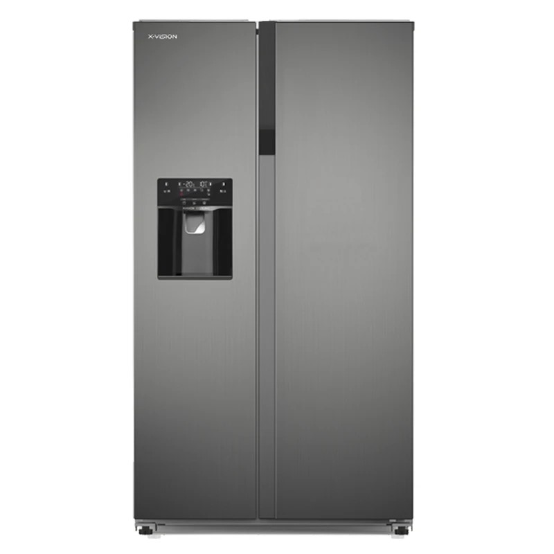 یخچال فریزر ساید بای ساید 28 فوت ایکس ویژن مدل HS600-SI استیل